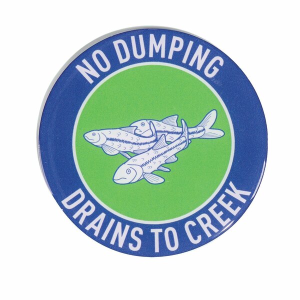 Pig Storm Drain Marker, Drains to Creek, 10PK SGN8200-889